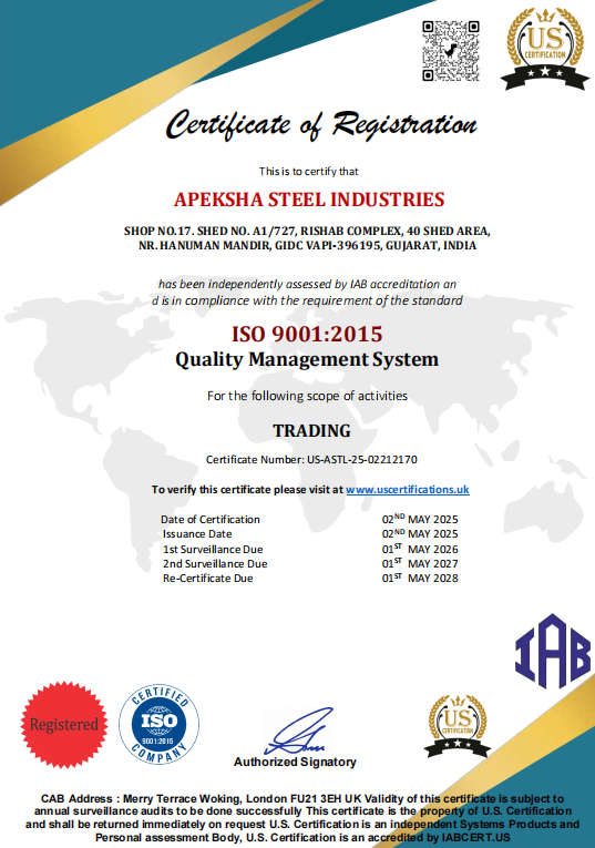 ISO 9001:2015 Certificate